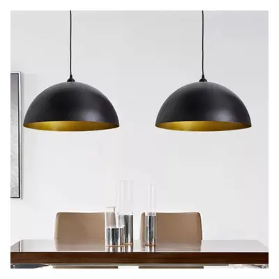 vidaXL 2x Ceiling Lamp Height-adjustable Semi-spherical Black Lighting Fixture