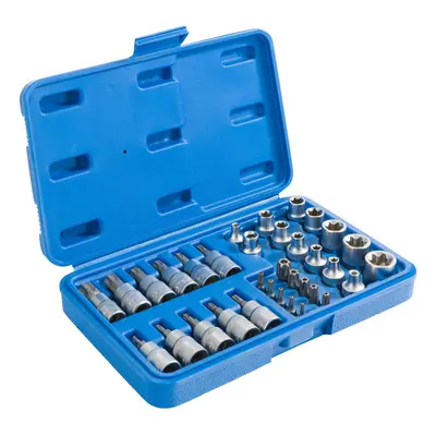 AREBOS External Torx Internal Torx Sockets Slotted & Cross Socket Wrench Tool 34pcs