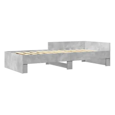 vidaXL Bed Frame Bed Concrete Grey 75x190 cm Small Single Engineered Wood