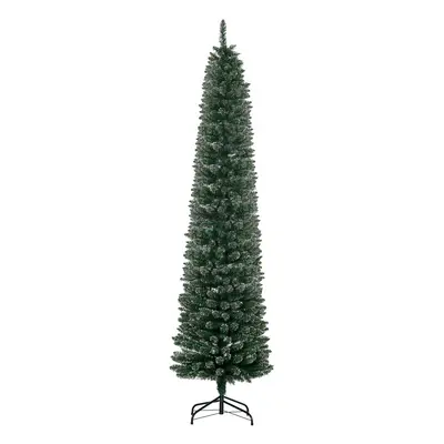 HOMCOM 7.5FT Artificial Snow Dipped Christmas Tree Home Indoor Decoration Green