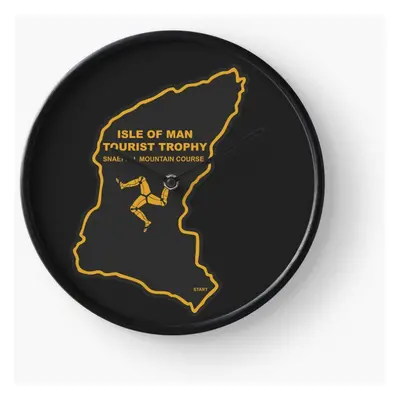 (The Isle of Man TT=8546) Wall Clock Inch Funny Mantel & Tabletop Art Decor for Home Bedroom Off