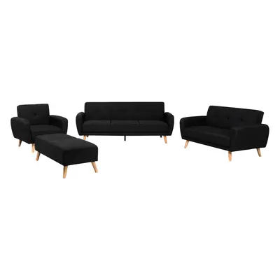 Fabric Living Room Set Black FLORLI