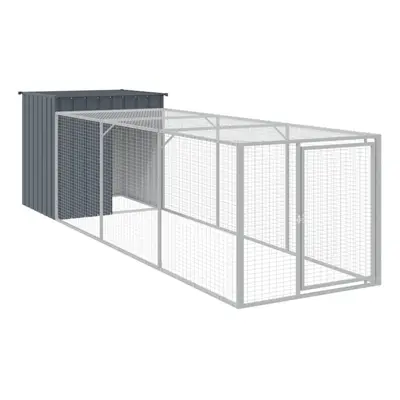 (anthracite, x x cm) vidaXL Chicken Cage Chicken Run Coop with Run Anthracite Galvanised Steel