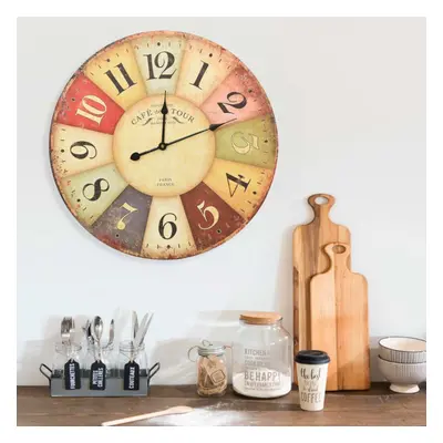 vidaXL Vintage Wall Clock Colourful Home Office Decor Hanging Analog Clock