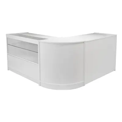 Draco Retail Display Shop Counters Set Glass Showcase Cabinet Unit White