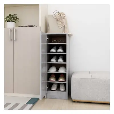 vidaXL Shoe Cabinet Concrete Grey Chipboard Household Shoe Storage Shelf Rack