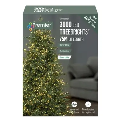 Premier - LED Multi Action Treebrights With Timer - White/Green