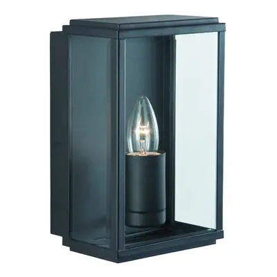 Outdoor Rectangular Box Modern Black Wall Light IP44