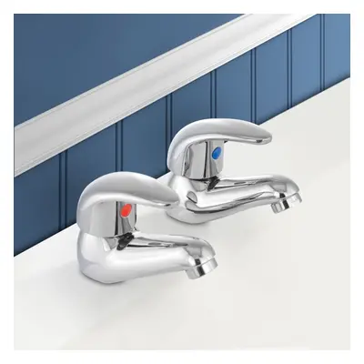 Studio Modern Set Of Twin Bath Taps with Single Lever