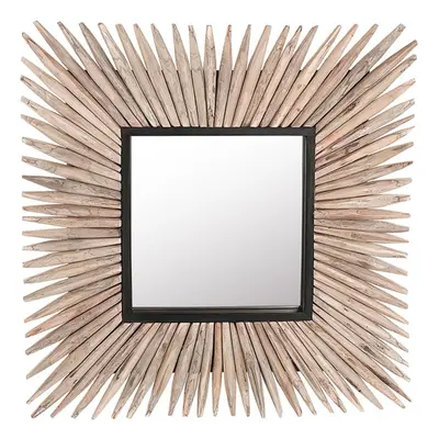 Wall Mirror SASABE cm cm Wood Light Brown