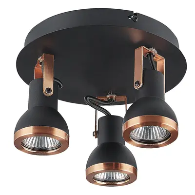 3 Light Spotlight BARO Adjustable Metal Black