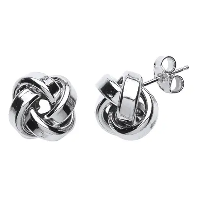 Jewelco London Ladies Sterling Silver Love Me Knot Stud Earrings - GVE514