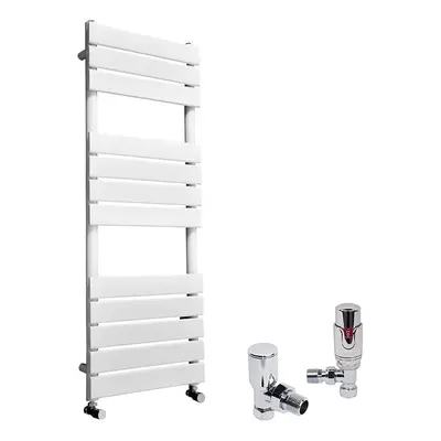 (White, x 450mm) WarmeHaus Designer Bathroom Flat Panel Heated Towel Rail Radiator Ladder Rad wi