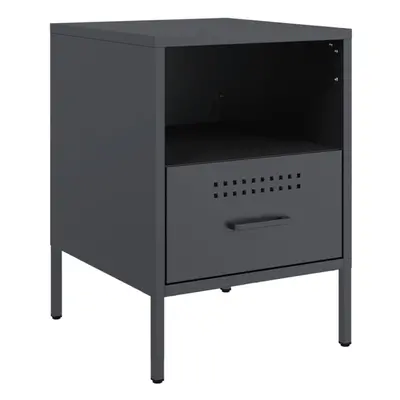 vidaXL Bedside Cabinet Bed Cabinet Nightstand Anthracite Cold-rolled Steel