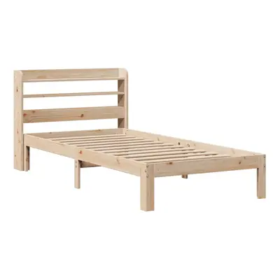 vidaXL Bed Frame with Headboard Bed 75x190 cm Small Single Solid Wood Pine