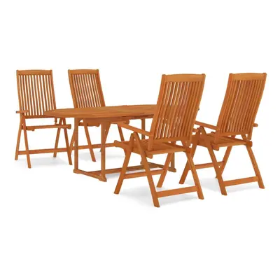 (May-52) vidaXL Solid Wood Eucalyptus Garden Dining Set with/without Footrest 5/7 Piece