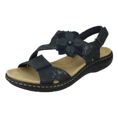 (Navy, UK 8) Ladies Clarks Slingback Sandals With Flower Detail Laurieann Bea