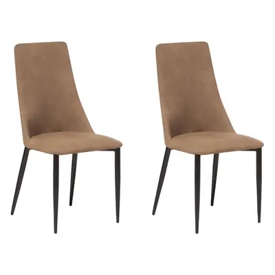 Set of Dining Chairs CLAYTON Faux Leather Golden Brown