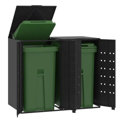 vidaXL Wheelie Bin Storage for Bins Black 138x79x117 cm Steel