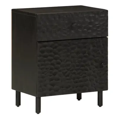 (black) vidaXL Bedside Cabinet Side Table Nightstand Bed Table Bed Cabinet Solid Wood