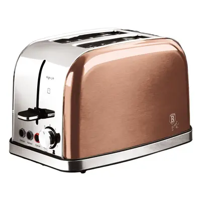 (Rose Gold ) Stainless Steel Berlinger Haus Wide Slots Slice Bread Browning Defrost Toaster