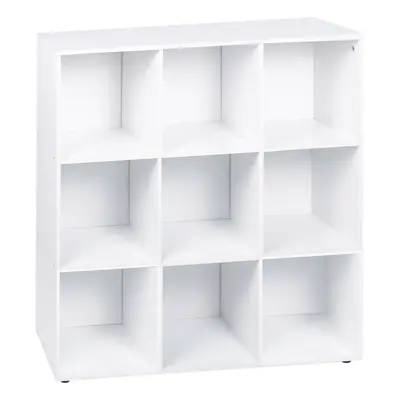 (9 Cube - White, Without Door) Cube Wooden Storage Bookcase Unit With Doors