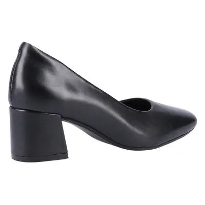 (Black, (Adults')) Hush Puppies Alicia Court Shoe Leather Women's Black Heels