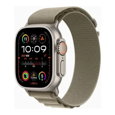 Apple Watch Ultra - mm - titanium - smart watch with Alpine Loop - textile - olive - band size: 