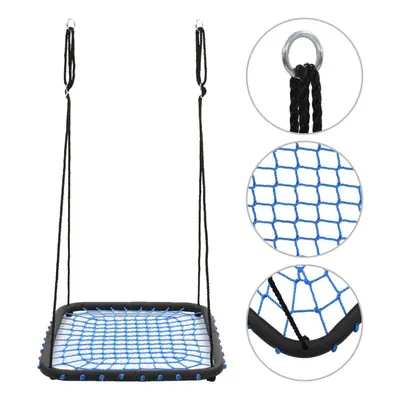 vidaXL Swing 104x76cm Blue Nest Rope Swing Spider Web Net Outdoor Garden Seat