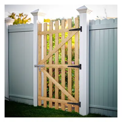 (6ft Tall (180cm)) 3-6FT Wooden Garden Gate Timber Entrance Pedestrian Fence Wood Barn Door Cott