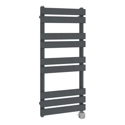 (1000x450mm, Anthracite) NRG Pre-Filled Electric Heated Towel Rail Bathroom Radiator Thermostati