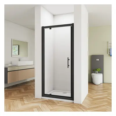 Matt Black 800x1850mm Pivot Shower Enclosure Door