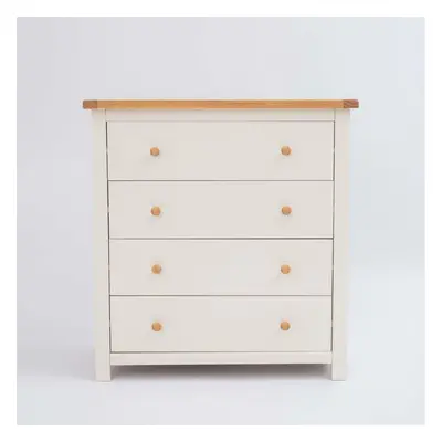 4 Drawer Chest Off White Bedroom Furniture Clothing Storage Country Wood Unit