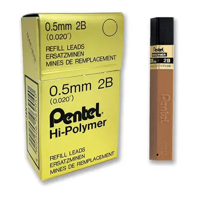 Pentel Hi-Polymer Lead Refill 0.5mm (Box of 12) (2B)