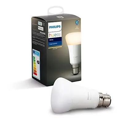 Philips Hue White Single Smart Bulb LED [B22 Bayonet Cap] with Bluetooth, Works with Alexa and G