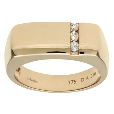 (V) Jewelco London 9ct Yellow Gold Diamond Mens Wedding Ring