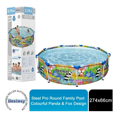 Bestway Steel Pro Colourful Panda & Fox Design Round Pool, x cm