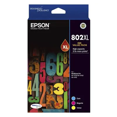 GENUINE Epson 802XL Colours Value Pack High Capacity Ink Cartridge T356592