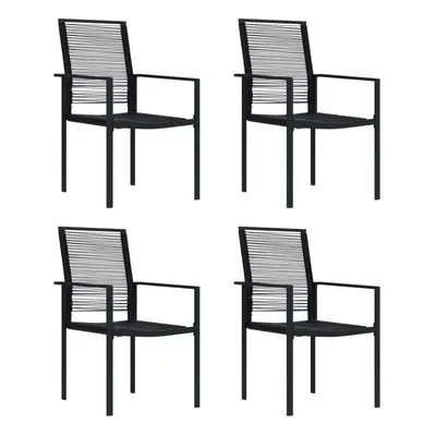 vidaXL 4x Garden Chairs PVC Rattan Black Wicker Direct Armchair Outdoor Patio