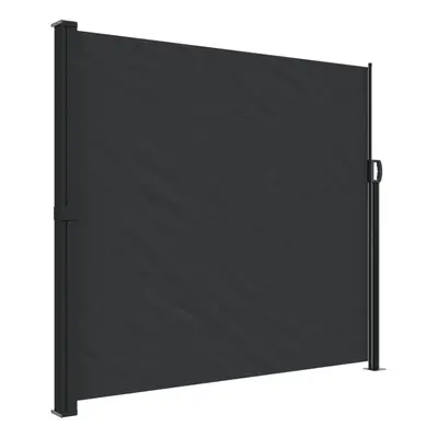 vidaXL Retractable Side Awning Outdoor Privacy Screen Shade Black 180x600 cm