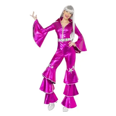 Smiffy's Adult Women's 1970's Dancing Dream Costume, Lace Up Jumpsuit