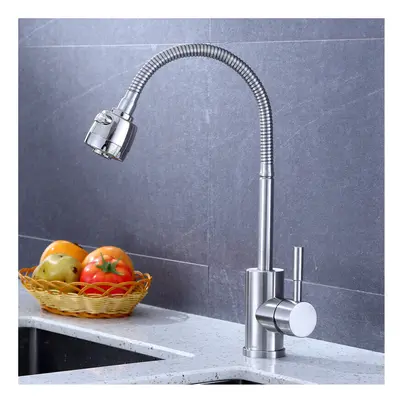 304 Stainless Steel Kitchen Faucet Tap Rotation Sink Single Handle Two-Speed Switch Hot And Cold