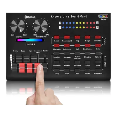 Voice Changer Sound Mixer Board For Live Card Multiple Effects Audio Singing Equipment