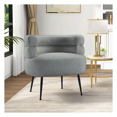 Curved Upholstered Single Sofa Accent Chair