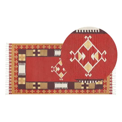 Cotton Kilim Area Rug x cm Multicolour PARAKAR