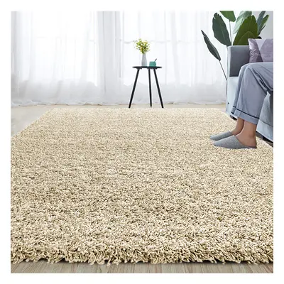 (CREAM, X CM) EXTRA THICK HEAVY 5CM PILE SOFT LUXURIOUS SHAGGY MODERN AREA BEDROOM HALL RUG RUNN