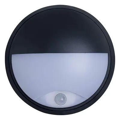 Luceco EBEE10P40-01 LED Eco Round Eyelid Bulkhead, with PIR Sensor, Watts , Black