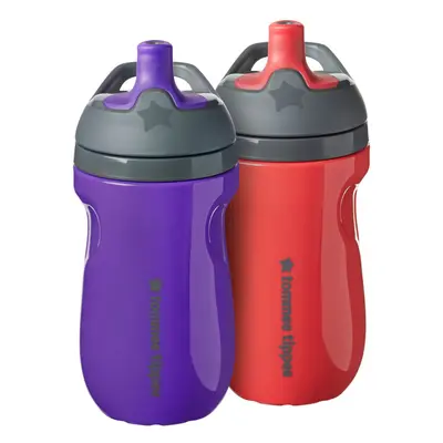 Insulated Sportee Water Bottle for Toddlers, Spill-Proof, 260ml, 12m+, Pack of 2, Purple and Ras