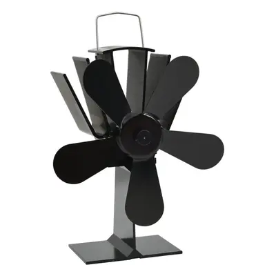 vidaXL Heat Powered Stove Fan Blades Black Wood Log Burner Fireplace Fan