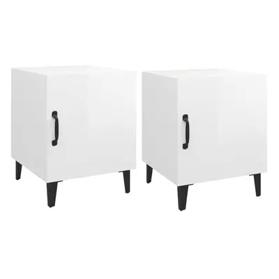 (high gloss white, 2) vidaXL 1/2x Bedside Cabinet Engineered Wood End Table Nightstand Multi Col